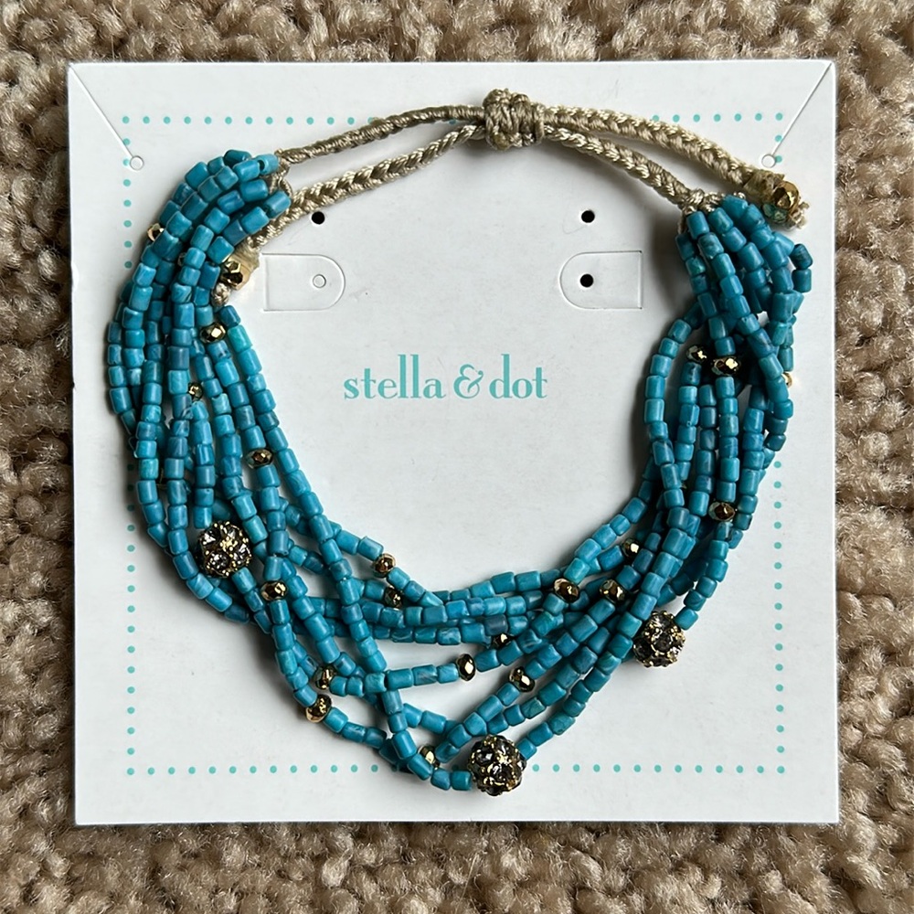 Stella & Dot Callie Turquoise Beaded Bracelet